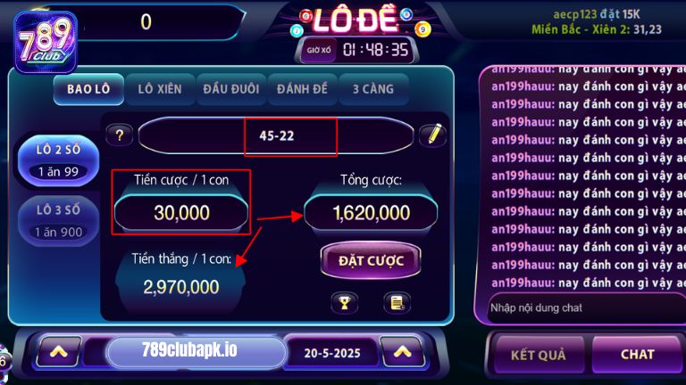 Ghi số và nhập tiền cược