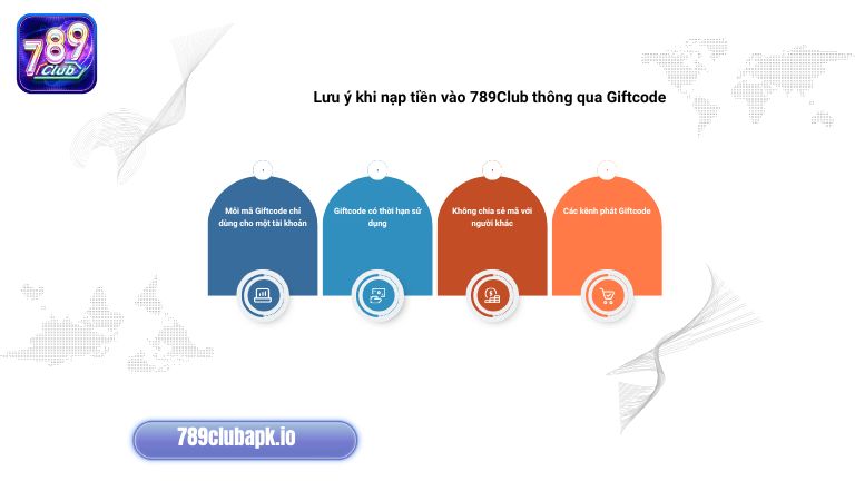Khi nạp tiền vào 789Club thông qua Giftcode hội viên cần lưu ý đến một số vấn đề
