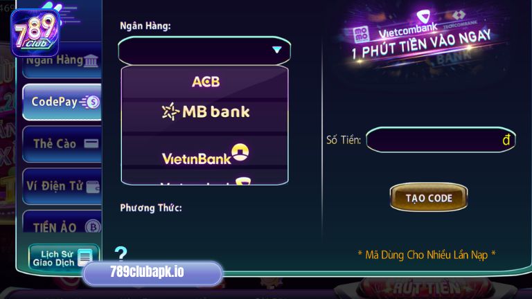 Nạp tiền qua CodePay đảm bảo nhanh chóng, dễ thực hiện