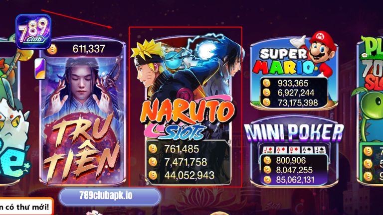 Naruto Slots 789Club thuộc thể loại game nổ hũ với tỷ lệ thắng cao
